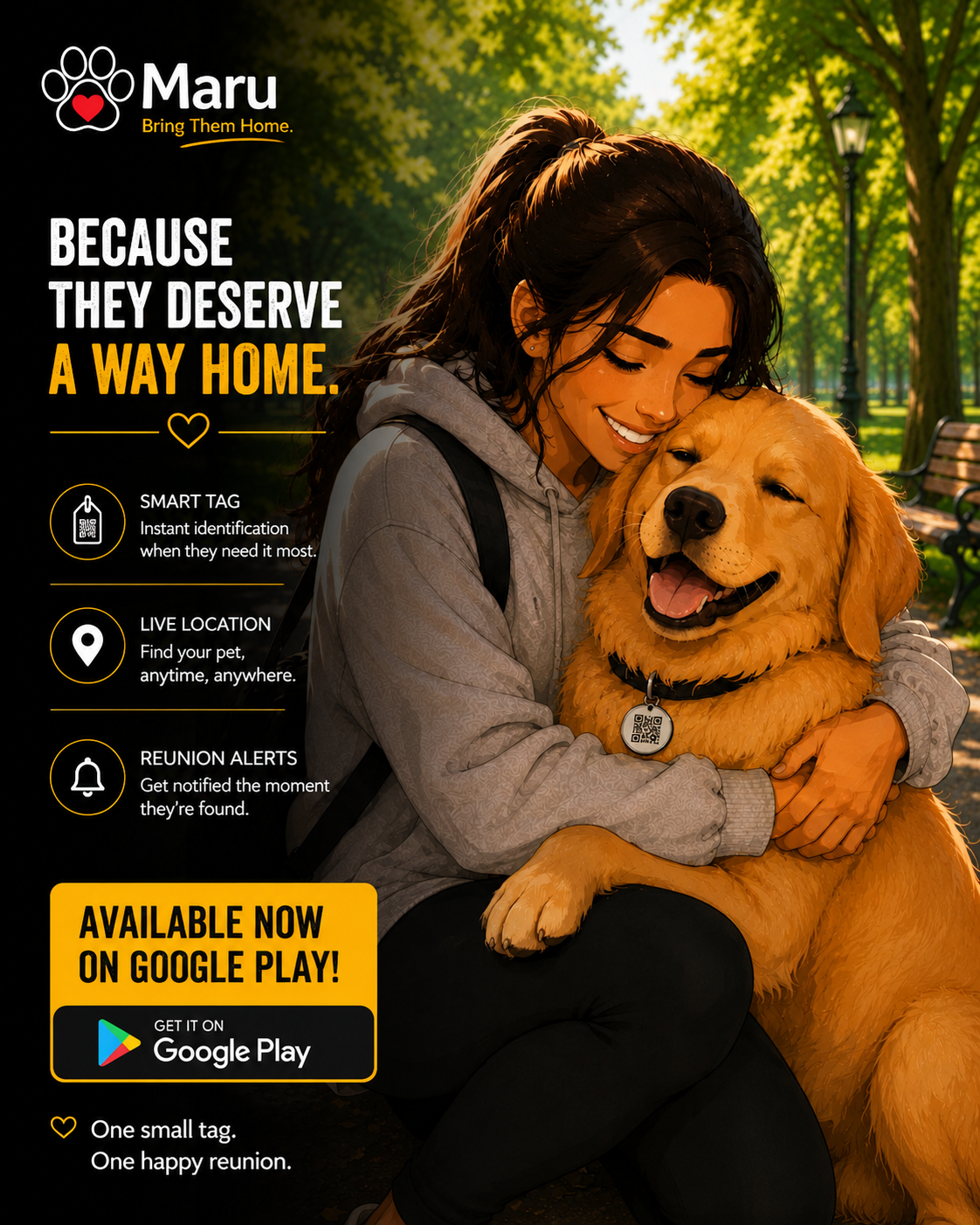 Happy reunion between Max and his owner
